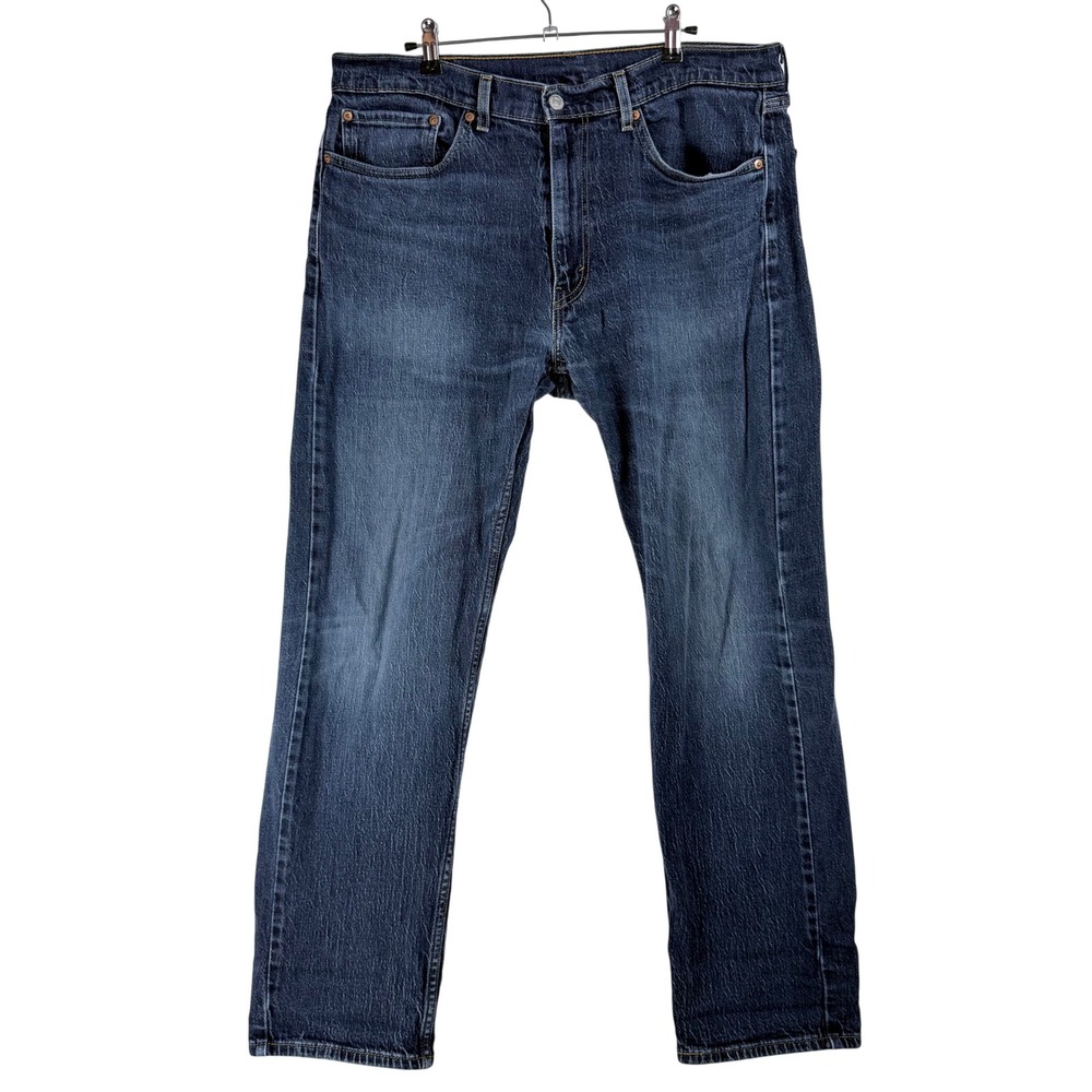 Levis 505 Regular Fit Straight Leg Jeans Mens 36x32 Dark Wash Blue Denim 505